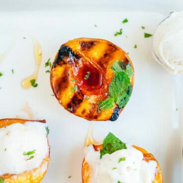Grilled peaches