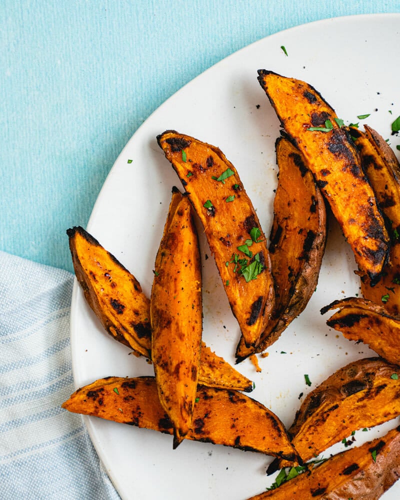 Grilled sweet potatoes